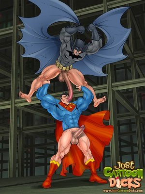 Cartoon gay superheroes sucking