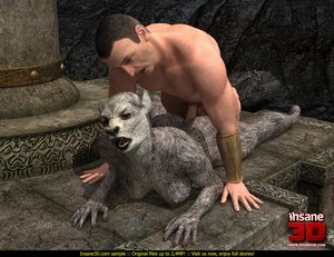 Hung dude fucks werewolf