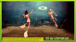 Underwater 3D sex of two long-legged transsexuals